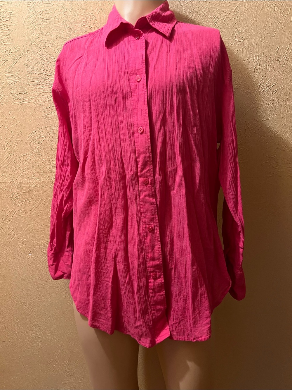 H&M Hot Pink Women's Button-Down Shirt